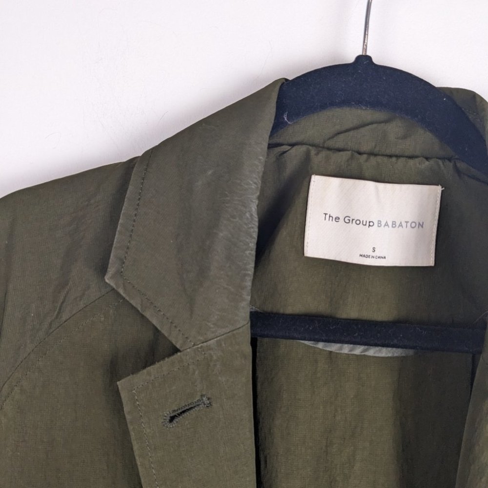 ARITZIA babaton Skylar trench coat moss green size small - Picture 11 of 13